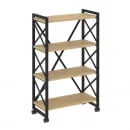 Стеллаж на колесных опорах - 4 полки LOFT  VR.L-MST.K-4.8 Металл черный Тиквуд светлый_6