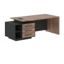 Стол руководителя левый VELION VENEER VRCT 2190 L Американский орех Яшма черная_10