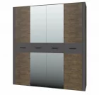 Шкаф четырехдверный Куба ШР-4 с зеркалом Таксус Вольфрам_4