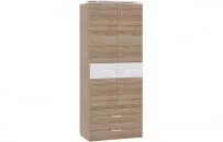 Шкаф (2 створки с ящиками) Импульс SN16.04 Дуб сонома/белый глянец_1