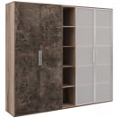 Шкаф высокий 4 створки B-TONE BTN36153542 Вяз Бетон темный_11