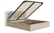 Кровать 1 Мадлен 02 Дуб сонома светлый Ясень белый Серебро_0