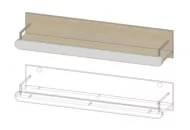 Полка навесная Палермо Юниор 03 Ясень шимо светлый Белый глянец_0