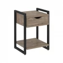 Тумба на регулируемых опорах с ящиком и полкой LOFT VR.L-T1.O Металл черный Тиквуд темный_1