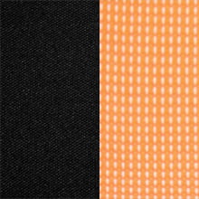 Ткань стандарт черная/сетчатый акрил DW66 оранжевый (спинка)