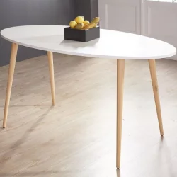 Стол обеденный СТ-005 Белый овальный / ST-005