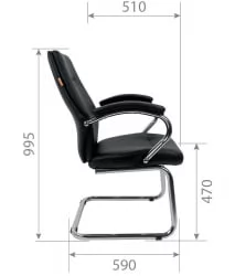 Кресло для посетителя CХАИРМАН 495 экокожа Черный / CHAIRMAN