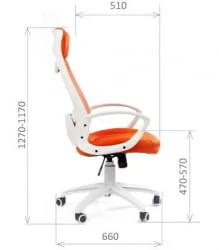 Кресло для руководителя CХАИРМАН 840 вхите Акрил оранжевый / CHAIRMAN white