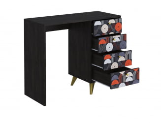 Стол письменный Фьюжн СП-006 АРТ  Угольный камень/ВИНИЛ / камень/VINIL