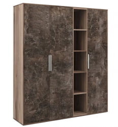 Шкаф высокий 3 створки, с нишей Б-ТОНЕ БТН36152442 Вяз Бетон темный / B-TONE BTN36152442