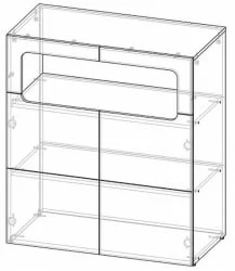 Тумбочка для детской Палермо Юниор 06 Белый глянец Ясень шимо светлый Красный