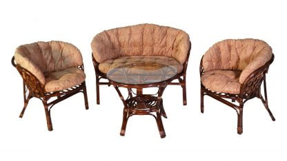 Комплект Багама с диваном, подушки светлые полные Бахама11 орех матовый / Bahama11