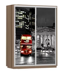 Шкаф-купе двухдверный Экспресс Дуо 1600х2400х Лондон/Ясень шимо тёмный / 1600х2400h