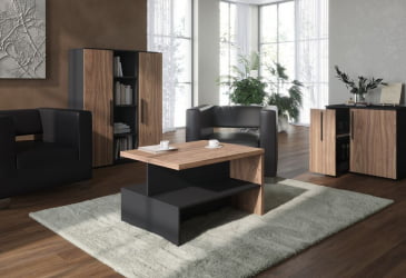 Стол журнальный ВЕЛИОН ВЕНЕЕР ВРCТ 9070 Американский орех Яшма черная / VELION VENEER VRCT