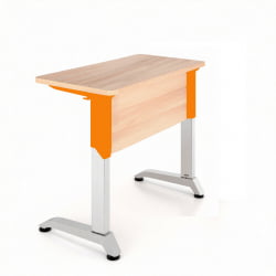 Школьная парта одноместная Де Гласси Н (рост 5-7)  ЛДСП Дуб Сантана/ Металл Серый+Оранжевый