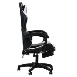 Кресло 1206 КИНГКУЕЕН цвет черный/белый с массажем 1206-блаcк-вхите-масс / KINGQUEEN 1206-black-white-mass