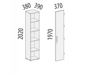 Стеллаж закрытый Альфа 64 134 Дуб Кронберг