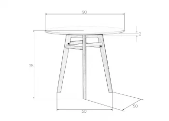 Стол обеденный ДОБРИН АЛБЕРТ 90 Белый / DOBRIN ALBERT