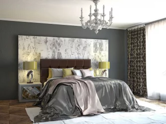 Кровать с мягким изголовьем Коричневый_68178