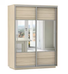 Шкаф-купе двухдверный Экспресс Дуо Комби 1600х2400х Ясень шимо светлый / 1600х2400h