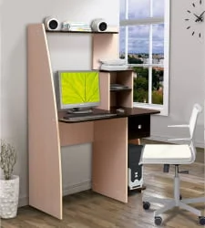 Детский стол компьютерный №10 Дуб молочный/Венге