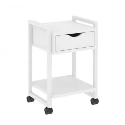 Тумба на колесных опорах с ящиком и полкой ЛОФТ ВР.Л-Т1.К Металл белый Белый Бриллиант / LOFT VR.L-T1.K