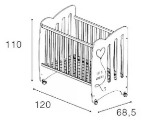 Кровать Микуна Вондерфул 120кс60 Вхите/Пинк / Micuna Wonderful 120x60 White/Pink