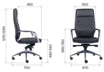 Кресло для руководителя Еверпроф Рома Кожа Черный / Everprof Roma