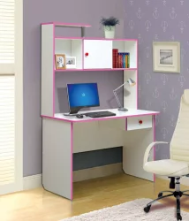 Стол компьютерный №9 Белый/Оранжевый