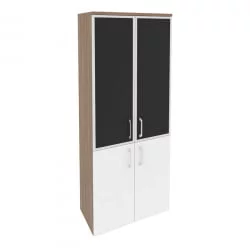 Шкаф высокий широкий ОНИКС O.ST-1.2R блаcк Дуб Аризона/Белый / ONIX black