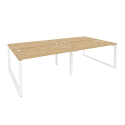 Рабочая станция на О-образном м/к ОНИКС О.МО-Д.РС-4.3.7 Тиквуд Светлый/Белый / ONIX O.MO-D.RS-4.3.7