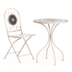 Стол для дачи Сеcрет де Маисон РОМЕО (мод. ПЛ08-7451РВ) металл, 60*72см, белый/плитка калейдоскоп / Secret de Maison ROMEO (mod. PL08-7451RV)