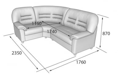 Диван угловой составной Премьер В-100 №2 / V-100