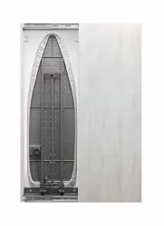 Шкаф со встроенной гладильной доской Ирон Слим Еко (правый, купе) Беленый дуб / Iron Slim Eco