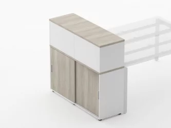 Тумба комбинированная высокая для рабочего модуля Дека 9.04.125 Дуб Сантана светлый/Белый / Deka