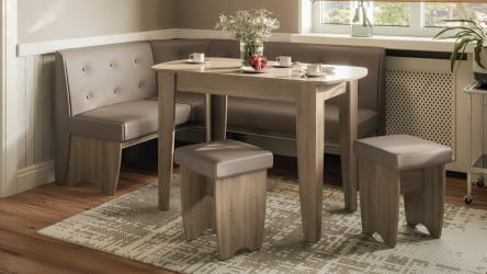 Кухонный уголок Барселона Дуб Сонома трюфель, Микровелюр Дуна Стоне / Duna Stone