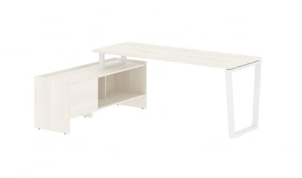 Стол с тумбой ЕДИС ЕВCТ 19614 Ясень Траун Белый / EDIS EVCT