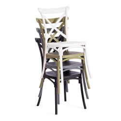 Стул CРОСС (мод. ПЛ24) пластик, 48 х 58 х 89 см, Вхите (белый) 11954 / CROSS (mod. PL24) White