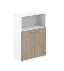 Шкаф двухдверный средний с нишей Сигма SG.846.WH.OD Белый Дуб темный / Sigma