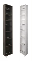 Поворотный шкаф в белом глянцевом стекле Лупо Шелф (правый) Беленый дуб