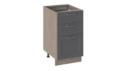 Шкаф напольный с 3-мя ящиками Одри Н3Я_72-45_3Я Дуб Сонома трюфель/Серый шелк