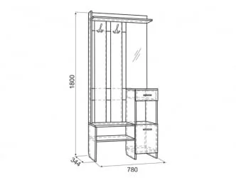 Прихожая Яр ПР-0025 Дуб млечный Венге / PR-0025