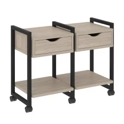 Тумба на колесных опорах наборная. Вариант №1 ЛОФТ ВР.Л-ТН-1.К Металл черный Дуб Аттик / LOFT VR.L-TN-1.K