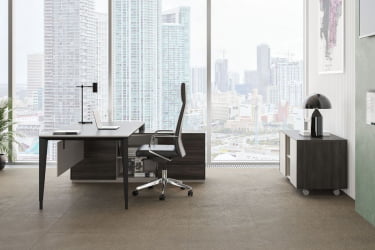 Комплект мебели для кабинета руководителя Атлас №07 Бренсон Трюфель Серый камень Антрацит / Atlas