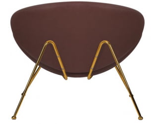 Кресло дизайнерское ДОБРИН ЕМИЛЙ (коричневый винил ЙП5, золотое основание) 2 шт / DOBRIN EMILY YP5,