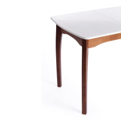 Стол CАТЕРИНА бук, мдф, 100+30кс70кс75, коричневый, белый / CATERINA 100+30x70x75,