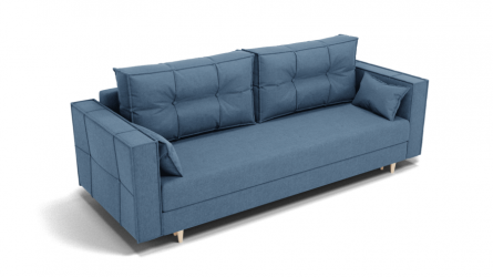 Диван Консул-1 ППУ (ЗР) Цвет фасада: Голубой; Тип: Прямой; Материал фасада: Металл/Велюр