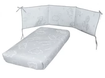 Покрывало детское Микуна Долсе Лусе покрывало+борт 120кс60 ТКС-1650 Грей / Micuna Dolce Luce 120x60 TX-1650 Grey