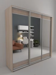 Шкаф-купе 3-х дверный Акцент-Лайт 3 2400х600 Ясень шимо светлый