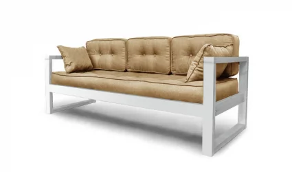 Диван трехместный ДЕмоку Д-3 бежевый_белый / DEmoku